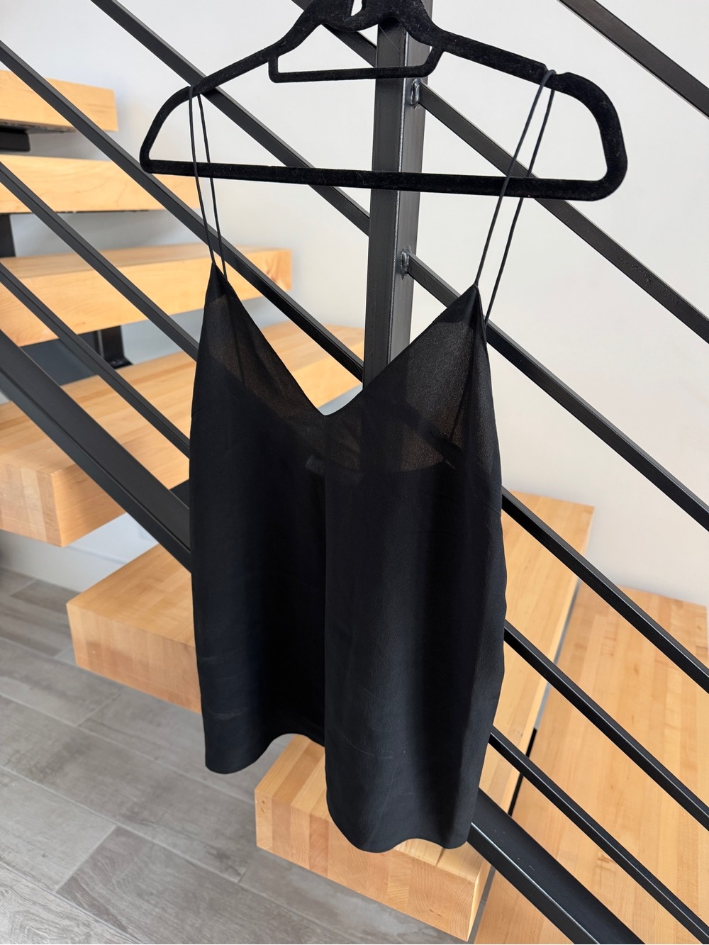 Black Chloè V-Neck Silk Cami Top - Women